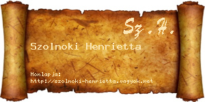 Szolnoki Henrietta névjegykártya