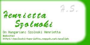 henrietta szolnoki business card